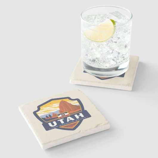 Staatsstolz | Utah Steinuntersetzer (Seitenansicht)