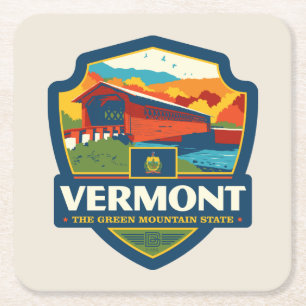Staatsstolz Vermont Rechteckiger Pappuntersetzer