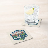 Staatsstolz | Virginia Rechteckiger Pappuntersetzer (Vor Ort)