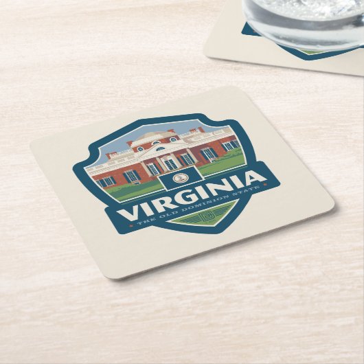 Staatsstolz | Virginia Rechteckiger Pappuntersetzer (angewinkelt)