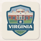 Staatsstolz | Virginia Rechteckiger Pappuntersetzer (Vorderseite)