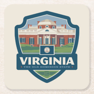 Staatsstolz Virginia Rechteckiger Pappuntersetzer