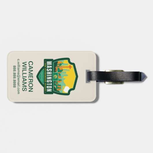 Staatsstolz | Washington Gepäckanhänger (Rückseite horizontal)