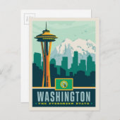 Staatsstolz | Washington Postkarte (Vorne/Hinten)