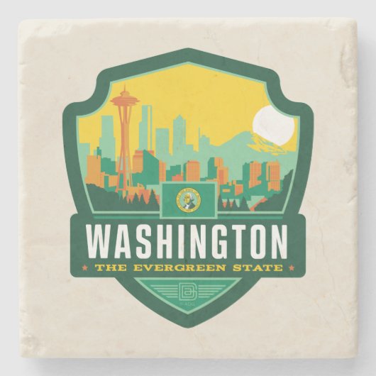 Staatsstolz | Washington Steinuntersetzer (Vorderseite)