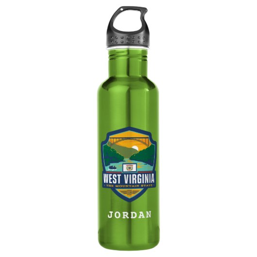 Staatsstolz | West Virginia Edelstahlflasche (Vorderseite)