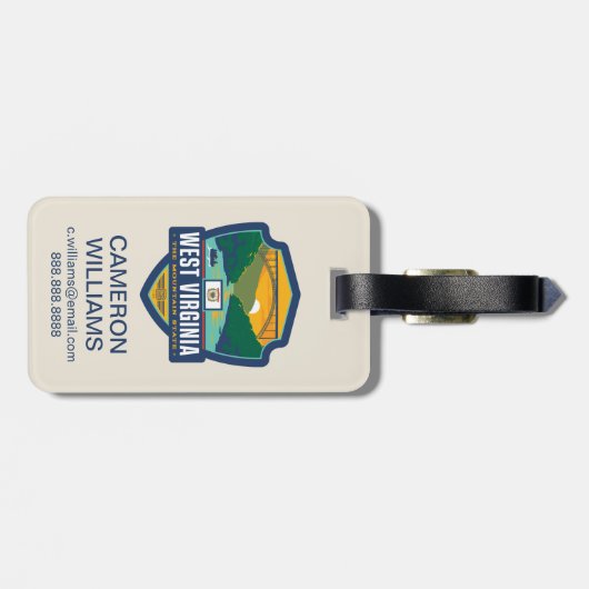 Staatsstolz | West Virginia Gepäckanhänger (Rückseite horizontal)