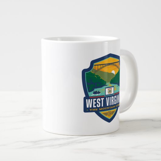 Staatsstolz | West Virginia Jumbo-Tasse (Vorderseite Rechts)