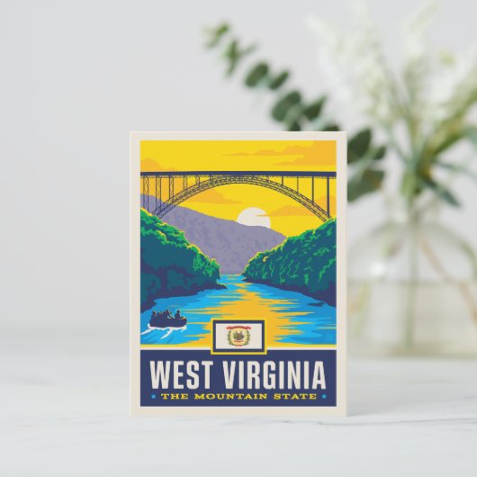 Staatsstolz | West Virginia Postkarte (Stehend Vorderseite)
