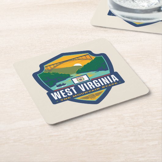 Staatsstolz| West Virginia Rechteckiger Pappuntersetzer (angewinkelt)