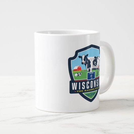 Staatsstolz | Wisconsin 2 Jumbo-Tasse (Vorderseite Rechts)