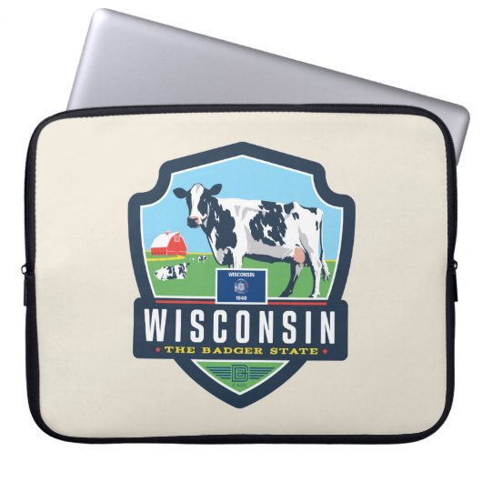 Staatsstolz | Wisconsin 2 Laptopschutzhülle (Vorderseite)