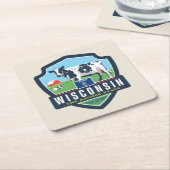 Staatsstolz | Wisconsin 2 Rechteckiger Pappuntersetzer (angewinkelt)