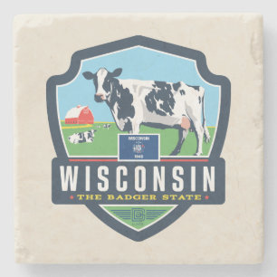 Staatsstolz Wisconsin 2 Steinuntersetzer