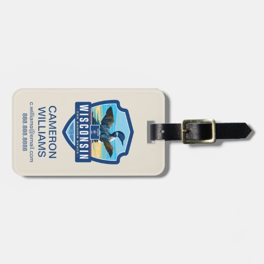 Staatsstolz | Wisconsin Gepäckanhänger (Vorderseite horizontal)