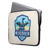 Staatsstolz | Wisconsin Laptopschutzhülle (Vorderseite Links)