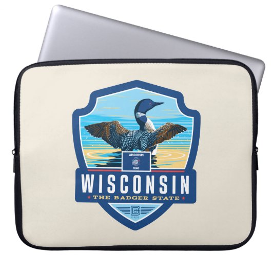 Staatsstolz | Wisconsin Laptopschutzhülle (Vorderseite)