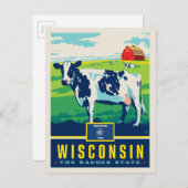 Staatsstolz | Wisconsin Postkarte (Vorne/Hinten)