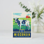 Staatsstolz | Wisconsin Postkarte (Stehend Vorderseite)