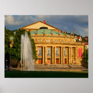 Staatstheater bei Abendsonne, Stuttgart Poster