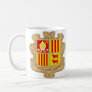 Staatswappen von Andorra Historische Ko-Prinzipali Kaffeetasse
