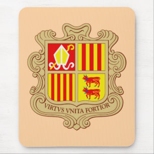 Staatswappen von Andorra Historische Ko-Prinzipali Mousepad