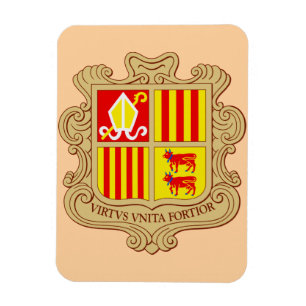Staatswappen von Andorra Historische Mitfürstentum Magnet