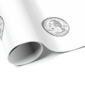 Staatviertelmünze Geschenkpapier (Rolleneckpunkt)