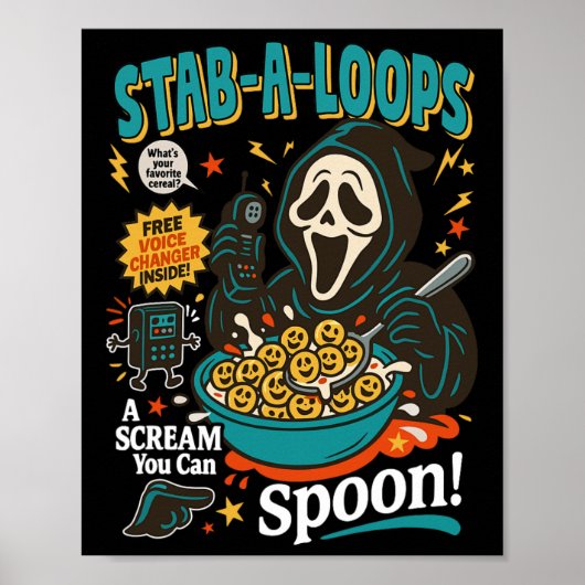 Stab-a-loops Horror Cereal Box Halloween Killer Br Poster (Vorne)