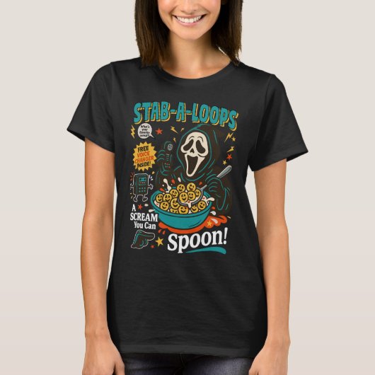Stab-a-loops Horror Cereal Box Halloween Killer Br T-Shirt (Vorderseite)