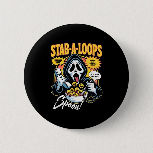 Stab-a-loops Horror Frühstücksflocken-Box Hallowee Button (Vorderseite)