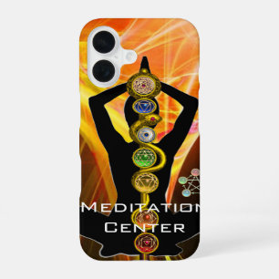 STAB DES ASKLEPIOS, 7 CHAKREN YOGA LOTUS-POSE Gelb iPhone 16 Hülle