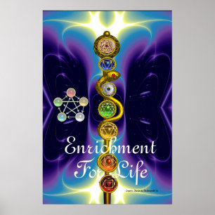 STAB DES ASKLEPIOS 7 CHAKREN, YOGA, SPIRITUELLE EN POSTER