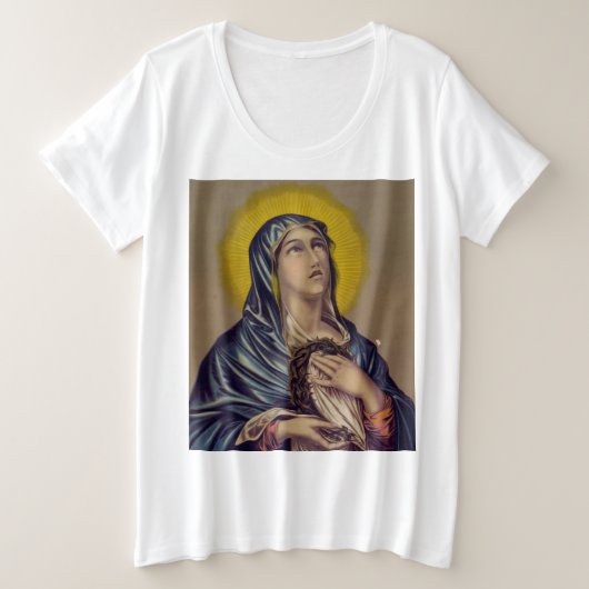 Stabat Mater unsere Lady der Trauern Große Größe T-Shirt (Design vorne)