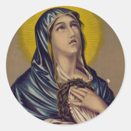 Stabat Mater unsere Lady der Trauern Runder Aufkleber