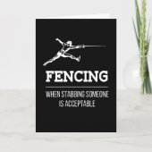 Stabbing Someone Fencing Fencer Epee Karte (Vorderseite)