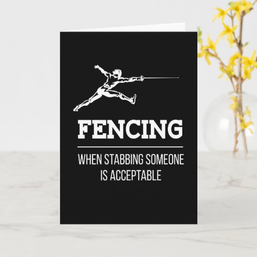 Stabbing Someone Fencing Fencer Epee Karte (Gelbe Blume)
