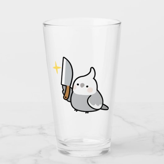 Stabby-Cockatiel-Glascup Glas (Vorderseite)