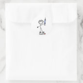 Stäbchenfigur Arzt Runder Aufkleber (Tasche)