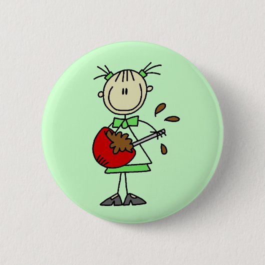 Stäbchenfigur-Bäcker mischt Teig Button (Vorderseite)