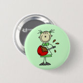 Stäbchenfigur-Bäcker mischt Teig Button (Vorne & Hinten)