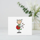 Stäbchenfigur-Bäcker mischt Teig Postkarte (Stehend Vorderseite)