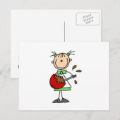 Stäbchenfigur-Bäcker mischt Teig Postkarte (Vorne/Hinten)