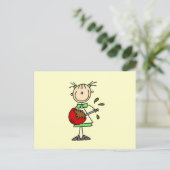 Stäbchenfigur-Bäcker mischt Teig Postkarte (Stehend Vorderseite)