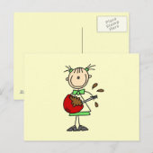 Stäbchenfigur-Bäcker mischt Teig Postkarte (Vorne/Hinten)