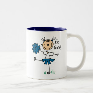 Stäbchenfigur Cheerleader Go Team TShirts und Gesc Zweifarbige Tasse