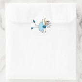 Stäbchenfigur Fee in Blau Aufkleber (Tasche)