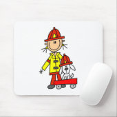 Stäbchenfigur Feuerwehrmann mit Dalmation Mauspad (Mit Mouse)