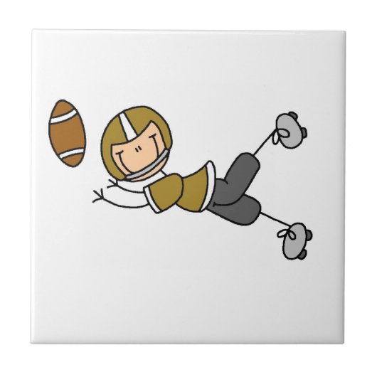 Stäbchenfigur-Fußball Gold Fliese (Vorderseite)