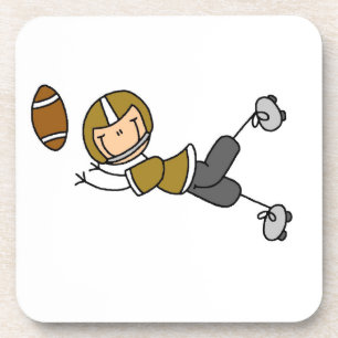 Stäbchenfigur-Fußball Gold Getränkeuntersetzer
